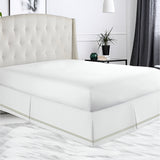 400TC Sateen Solid Cotton Double Embroidered Tailored Bed Skirt