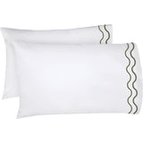 400TC Double Wavy Embroidered Cotton Pillowcases (Set of 2)