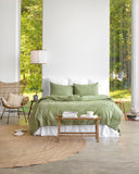 Sage linen-cotton duvet cover set (3 pcs)