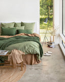 Sage linen-cotton duvet cover set (3 pcs)