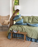 Sage linen-cotton duvet cover set (3 pcs)