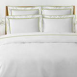 400TC Embroidery & Border Cotton Sateen Solid Duvet Cover Set