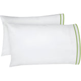 400TC Embroidery & Border Cotton Sateen Solid Pillowcases (Set Of 2)