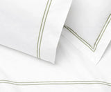 Cotton Flat Sheet - Line Embroidery
