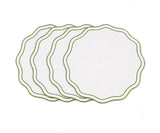 Circle Table Placemats - Sage green Scalloped