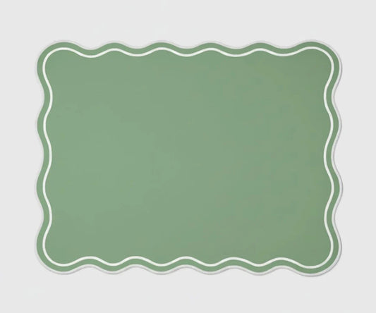 Dining Table Placemats - White Scalloped Placemats