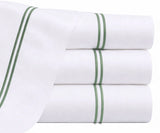 Cotton Flat Sheet - Line Embroidery