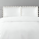 Imaginary Scallop 400TC Cotton Embroidery Sateen Solid Pillow Sham