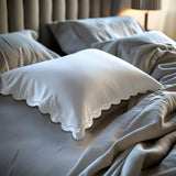400TC Reverse U Shape Embroidery Cotton Solid Euro Sham
