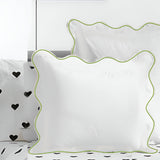 400TC Cotton Scallop Embroidery Sateen Solid Euro Sham