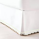 400TC Sateen Cotton Scallop Embroidery & Border Tailored Bed Skirt
