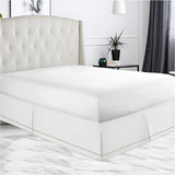 400TC Sateen Solid Cotton Single Embroidered Border Tailored Bed Skirt