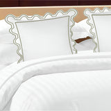 400TC U Shape Scallop Embroidery Cotton Solid Euro Sham