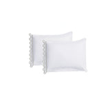 400TC U Shape Scallop Embroidery Cotton Solid Pillowcases (Set Of 2)