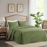 400TC Cotton Sateen Solid Tailored Quilted Bedspread Set