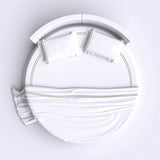 400TC Double Embroidery Sateen Solid Cotton Round Sheet Set