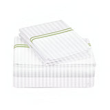 400TC Double Embroidery Sateen Stripe Cotton Sheet Set