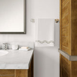 Double Wavy Embroidered Cotton Bath Towels (Set of 2)