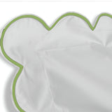 400TC Cotton Scallop Embroidery Sateen Solid Duvet Cover Set