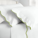 400TC Cotton Scallop Embroidery Sateen Solid Pillowcases (Set Of 2)