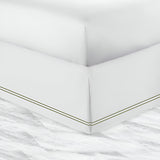 400TC Sateen Solid Cotton Double Embroidered Tailored Bed Skirt