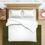 400TC Embroidery Cotton Sateen Solid Duvet Cover Set