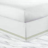 400TC Sateen Solid Cotton Triple Embroidered Tailored Bed Skirt