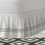 400TC Sateen Solid Cotton Triple Embroidered Wrap Around Bed Skirt