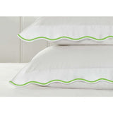 400TC Cotton Scallop Embroidery Sateen Microcheck Duvet Cover Set