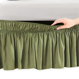 400TC Sateen Solid Cotton Wrap Around Bed Skirt