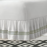 400TC Sateen Solid Cotton Triple Embroidered Gathered Bed Skirt