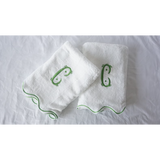 Scalloped Embroidered Bath Towels (Set of 2)
