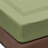400TC Luxurious Triple Embroidery Sateen Solid Cotton Fitted Sheet