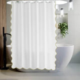 Scallop Embroidery Shower Cotton Curtain
