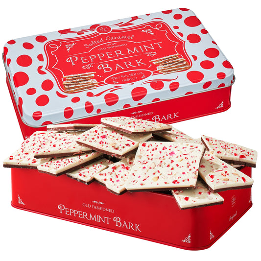 Handmade Layered Salted Caramel Dark & White Chocolate Peppermint Bark