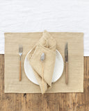 Sandy beige linen placemat set of 2