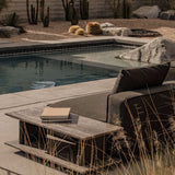 Santorini Outdoor Stone Rectangle Side Table