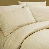 Sateen Stripe Sheet Set, Beige