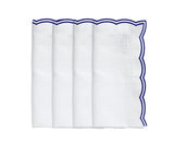 Navy and White Scalloped Napkin