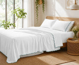 Green Scalloped Bedding