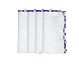 Navy Scallop Embroidery Napkins