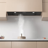 CIARRA 29 Inch Range Hood Insert, 450 CFM, Built-In Under Cabinet, Black Finish CAB75913E-OW
