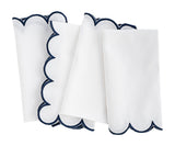 Navy Scalloped Edge Napkins - LongWave