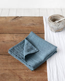 Gray blue linen napkin set of 2