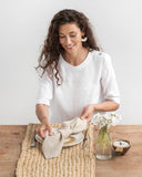Natural linen napkin set of 2