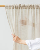 Sheer rod pocket linen curtain panel in Natural melange (1 pcs)