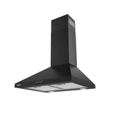 CIARRA 24 Inch Black Wall Mount Range Hood 450CFM Vent Hood Pyramid with Black Stove Hood Painting CAB60206P-OW