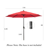PATIO TREE 11ft Patio Octagon Market Umbrella with Sunbrella® Fabric (Jockey Red)