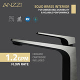 ANZZI Contemporary Vessel Sink Faucet, Single Hole High Arc Spout (9.41" H), 1.2 GPM Water-Saving, Durable Brass Construction, Rhino-Alloy Certified, Various Finishes
