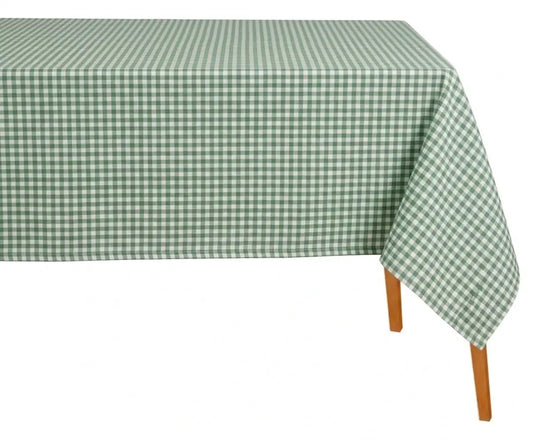 Sage Green Gingham Tablecloth - Rectangular